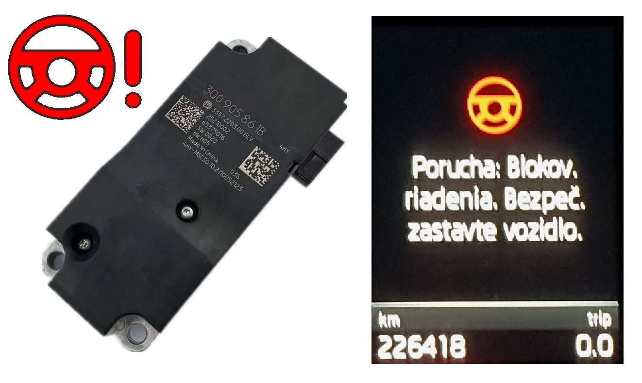 Opravy / výmeny elektronických zámkov volantov ELV (MQB)
