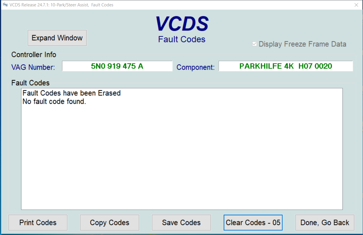 Jednotka úspešne opravená